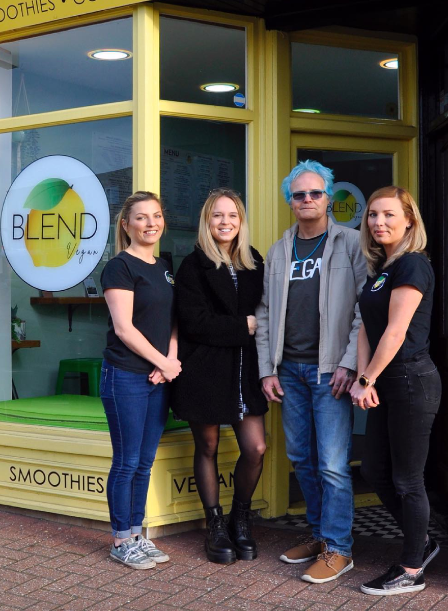 Harriet and Stephen stood outside Blend, which would later become Plant Faced Coffee Shop
