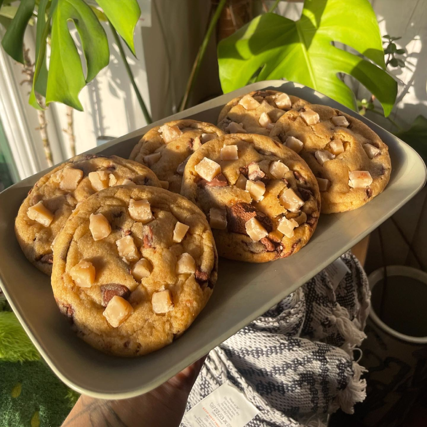 Cookies on a tray for our wholesale customers.